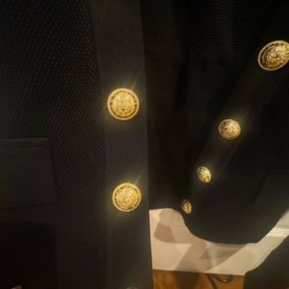 BALMAIN open front black heavy knit sweater - Picture 6 of 7